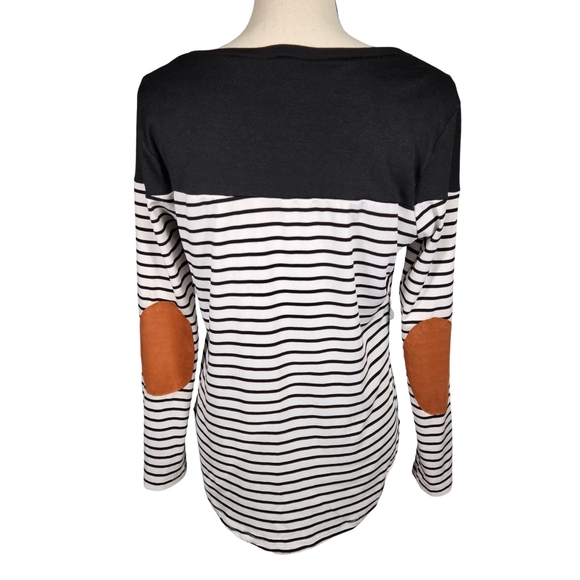 Agaci Long Sleeved Striped Shirt, Size Large, Black/White Stripes - Picture 3 of 10